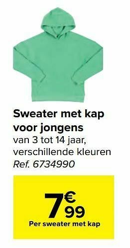 Carrefour Sweater met kap voor jongens aanbieding