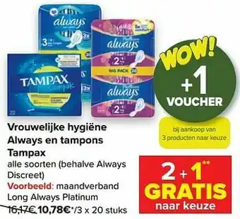 Carrefour Maandverband long always platinum aanbieding