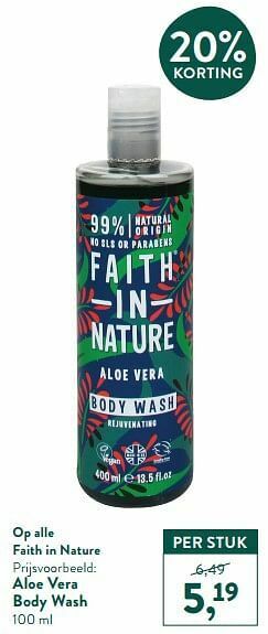 Holland & Barrett Aloe vera body wash aanbieding