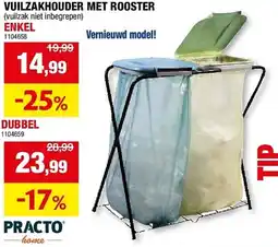 Hubo Vuilzakhouder met rooster dubbel aanbieding
