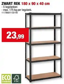 Hubo Zwart rek aanbieding