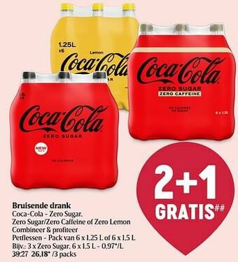 Delhaize Bruisende drank coca-cola - zero sugar aanbieding