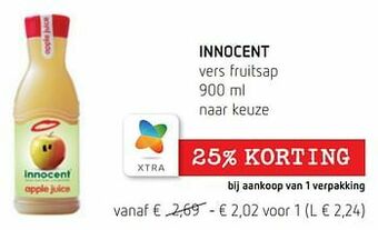 Spar Colruyt Innocent vers fruitsap aanbieding