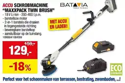 Hubo Batavia accu schrobmachine maxxpack twin brush aanbieding