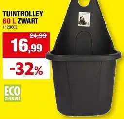 Hubo Tuintrolley 60 L zwart aanbieding