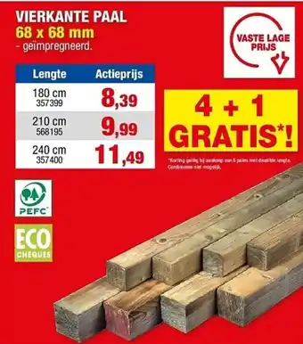 Hubo Vierkante paal aanbieding