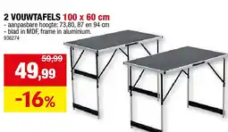 Hubo 2 VOUWTAFELS 100 x 60 cm aanbieding