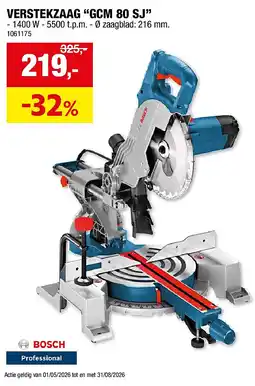 Hubo VERSTEKZAAG “GCM 80 SJ” aanbieding