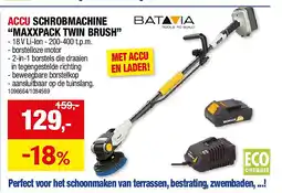Hubo ACCU SCHROBMACHINE “MAXXPACK TWIN BRUSH” aanbieding