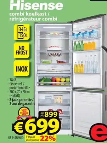 Hisense combi koelkast réfrigérateur combi RB645N4BID