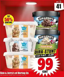 Dirk NL Ben & jerry's of hertog ijs aanbieding