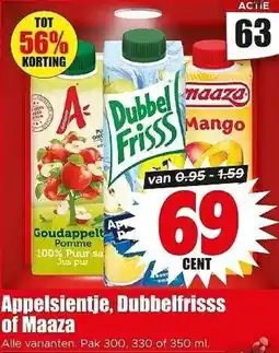 Dirk NL Appelsientje dubbelfrisss of maaza aanbieding
