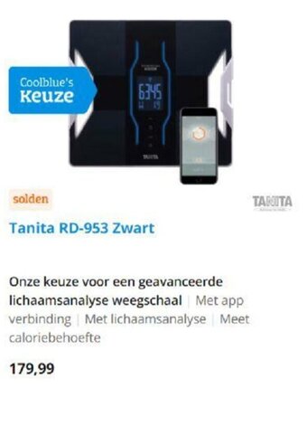 Coolblue Tanita RD-953 Zwart aanbieding