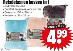 Dirk NL Reisdeken en kussen in 1 aanbieding