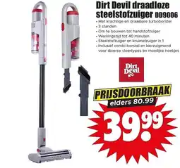 Dirk NL Dirt devil draadloze steelstofzuiger dd9006 aanbieding
