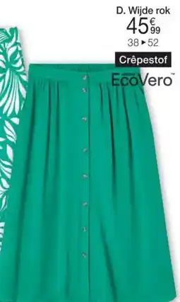 Damart D. rok met doorknoopsluiting in crêpestof, zuivere viscose lenzing, ecovero aanbieding