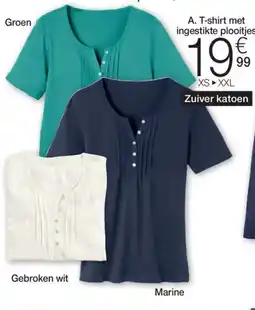 Damart T-shirt in fijn ribtricot aanbieding