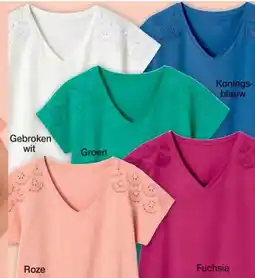 Damart T-shirt met broderie en ajour. aanbieding
