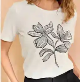 Damart T-shirt met print en fantasieparels aanbieding