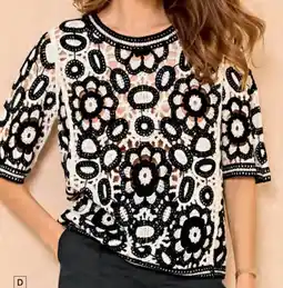 Damart Tweekleurige pull, gehaakt effect aanbieding