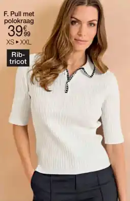 Damart Pull in rib tricot met polokraag aanbieding