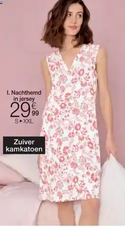 Damart Nachthemd in jersey zuiver kamkatoen aanbieding