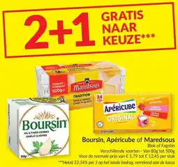Intermarché Boursin, apéricube of maredsous aanbieding