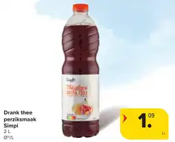 Hyper Carrefour Drank thee perziksmaak simpl aanbieding