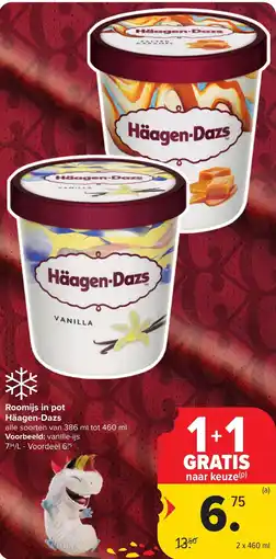 Hyper Carrefour Roomijs in pot häagen-dazs aanbieding
