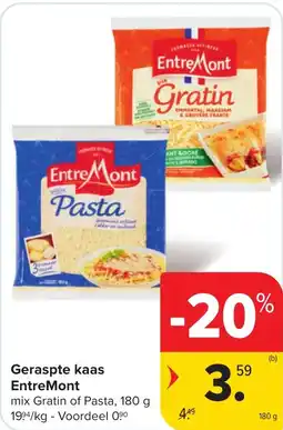 Hyper Carrefour Geraspte kaas entremont aanbieding