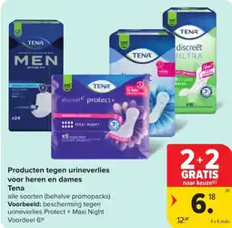 Hyper Carrefour Producten tegen urineverlies voor heren en dames tena aanbieding