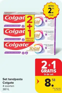 Hyper Carrefour Set tandpasta colgate aanbieding