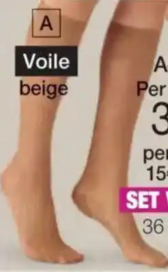Damart Set van 4 paar kniekousen in voile 20 DEN aanbieding