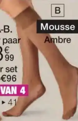 Damart Set van 4 paar kniekousen in mousse, 20 DEN aanbieding