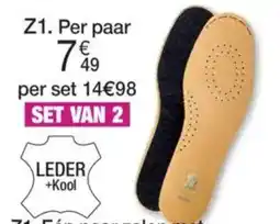 Damart Eén paar zolen met lederen bovendeel aanbieding
