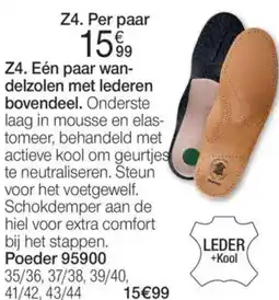 Damart Eén paar wan- delzolen met lederen bovendeel aanbieding