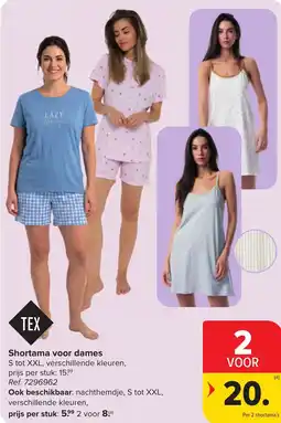 Hyper Carrefour Shortama voor dames aanbieding