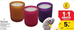 Hyper Carrefour Spaas Geurloze kaarsen in een glas aanbieding