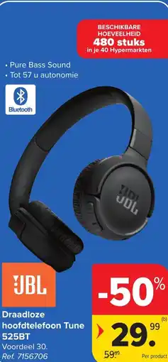 Hyper Carrefour Draadloze hoofdtelefoon Tune 525BT aanbieding