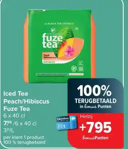 Hyper Carrefour Iced Tea Peach/Hibiscus Fuze Tea aanbieding