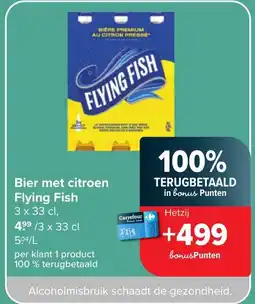 Hyper Carrefour Bier met citroen Flying Fish aanbieding