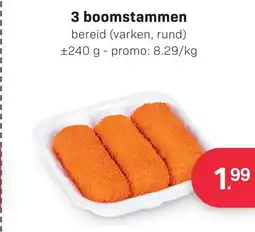 Buurtslagers 3 boomstammen bereid (varken, rund) aanbieding