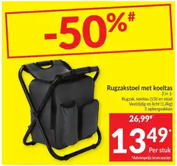 Intermarché Rugzakstoel met koeltas aanbieding