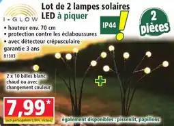 Norma Lot de 2 lampes solaires LED à piquer aanbieding