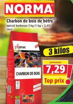 Norma Charbon de bois de hêtre aanbieding