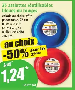 Norma Assiettes réutilisables bleues ou rouges aanbieding