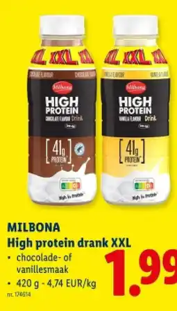 Lidl High protein drank XXL aanbieding