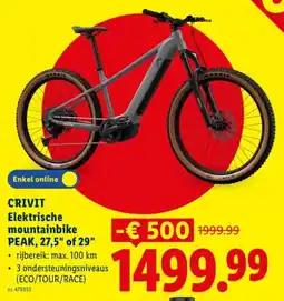 Lidl Elektrische mountainbike PEAK, 27,5 of 29 aanbieding