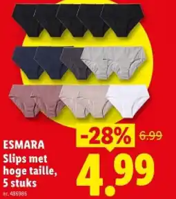 Lidl Slips met hoge taille, 5 stuks aanbieding