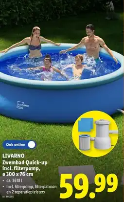 Lidl Zwembad Quick-up incl. filterpomp, 300 x 76 cm aanbieding